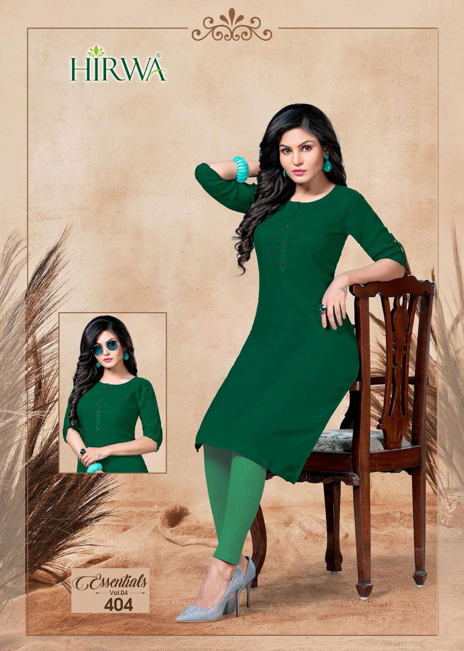 Hirwa Essential 4 Fancy Stylish Casual Wear Cotton Kurti Collection